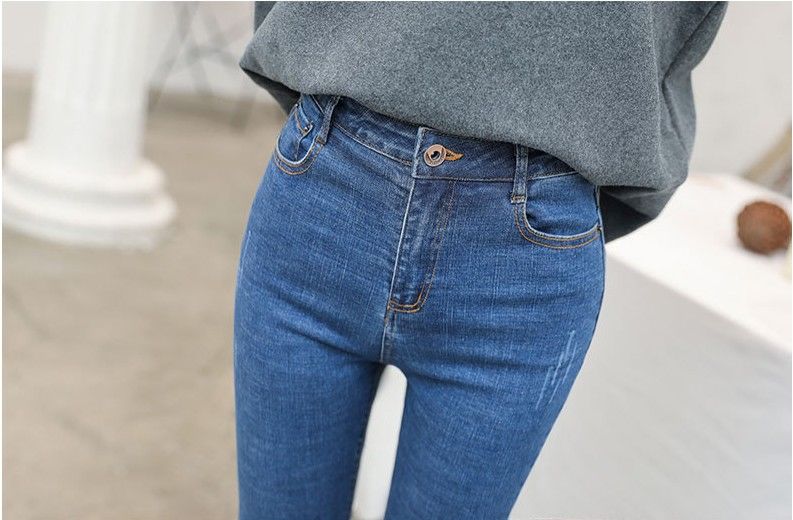 秋冬季免脱户外拉链开档牛仔裤情侣约会心机裤紧身显瘦高腰加绒 开裆