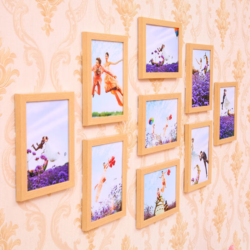 九宫格卧室创意相片组合挂墙 银色 9个5寸(画芯 模板纸)【图片 价格