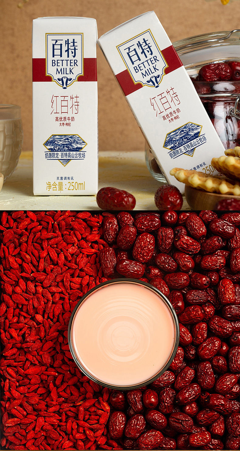 官方旗舰天友红黑百特牛奶250ml盒早餐奶整箱风味牛奶红百特250mlx12