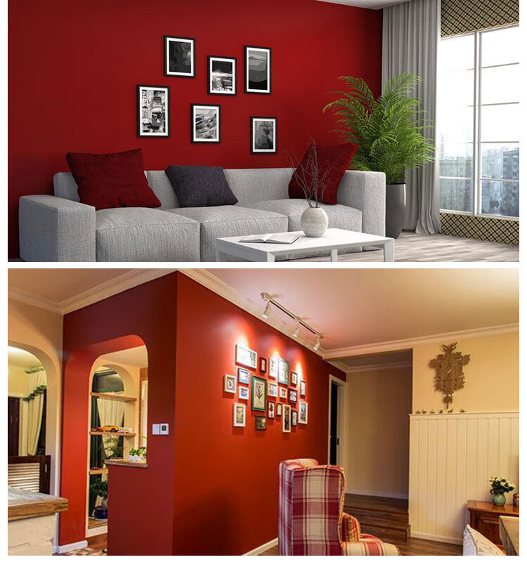 墙漆乳胶漆大红色砖红色复古红色爱马仕橙色自刷家用墙面涂料油漆定制