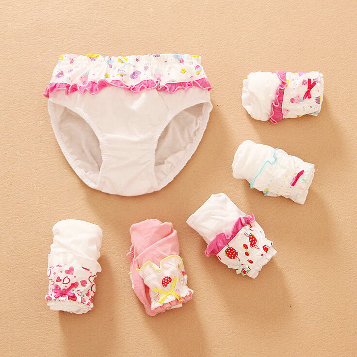 女童内裤女宝1-3-5-7-9岁纯棉宝宝幼儿童幼童小童三角婴儿面包裤 【白