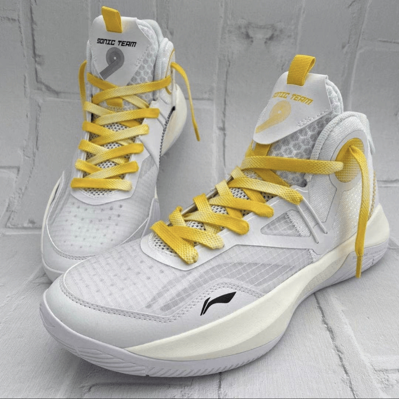 适配音速9 team 白橙色夜光泼墨扎染渐变反光篮球鞋带 黄橙融化冰淇淋