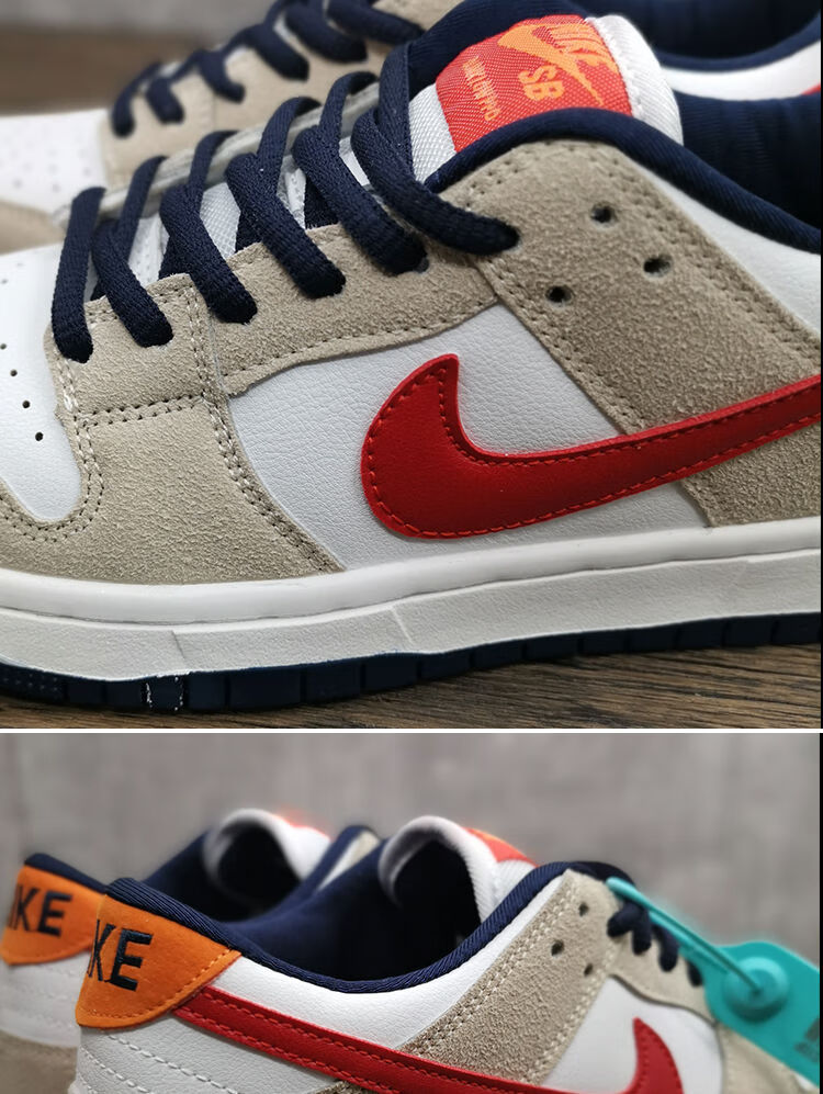 联名aj dunk sb纯原高品质气垫有摩擦声板鞋男女灰白倒钩运动鞋 哆啦a