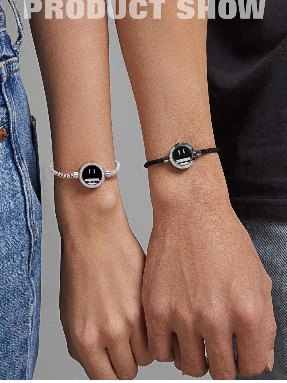 totwoo智能情侣手链 totwoo智能情侣手链笑脸一对情侣款异地恋感应