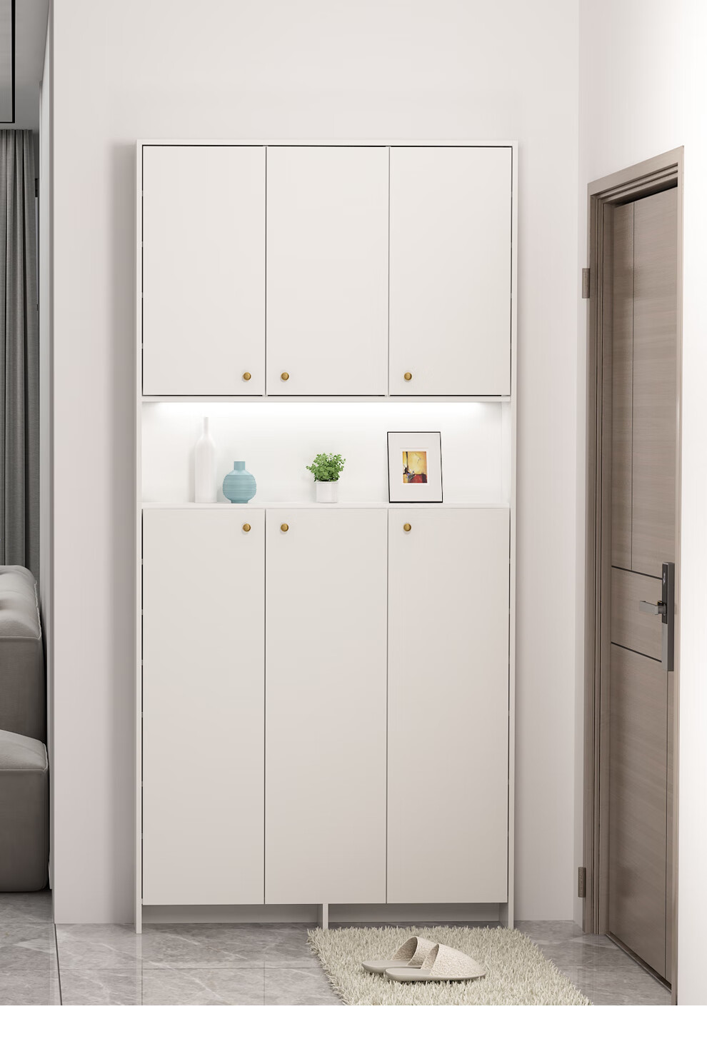 极窄鞋柜 超薄鞋柜13cm 25cm鞋柜家用门口极窄进门一体靠墙到顶小户型