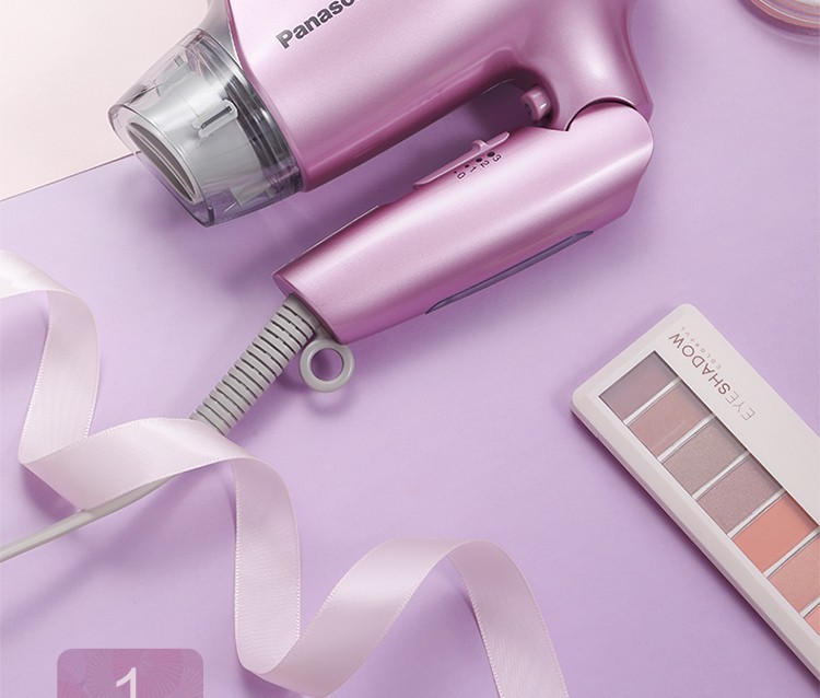 松下(panasonic)电吹风机 家用 大功率速干 纳米水离子 恒温护发 紫色