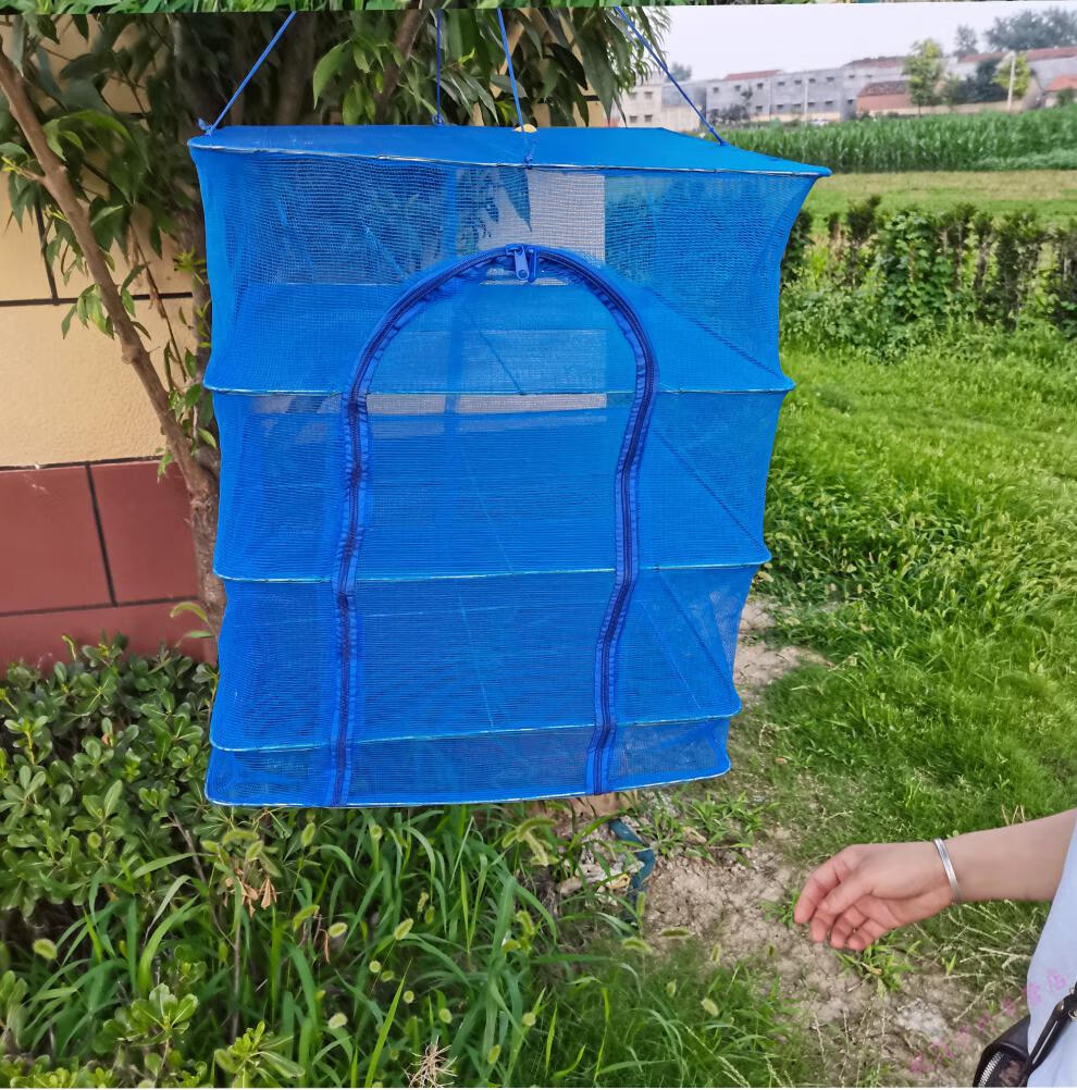 折叠晒鱼防苍蝇笼大号家用晒菜鱼干工具晒网晾晒地瓜网架干货神器十字