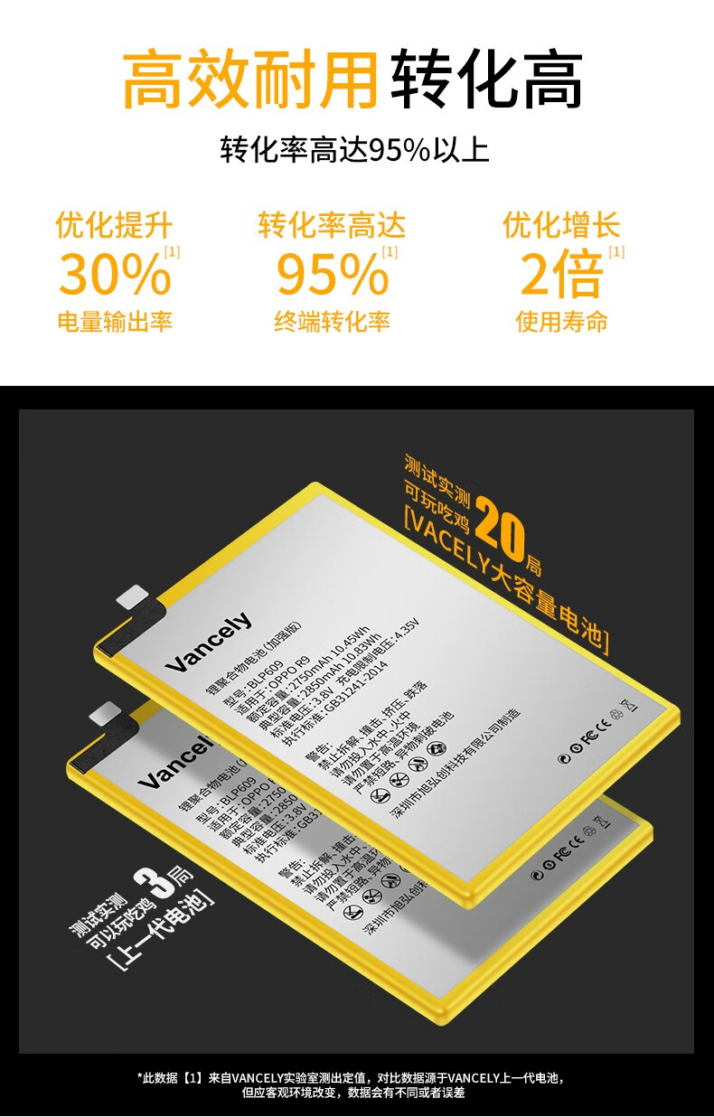 闪步vancelyoppor9splus手机电池大容量skr11a59a57a37充a57a39a57m