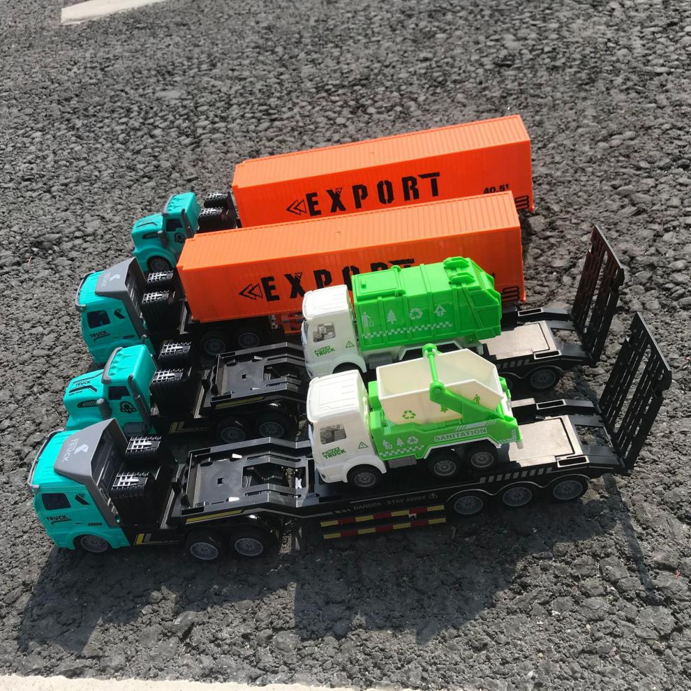 大型半挂车仿真遥控车模型无线半挂拖头工程车重型运输大卡车自卸车