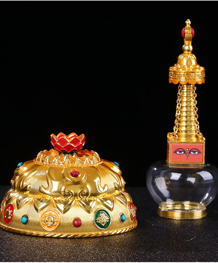 水晶舍利塔佛塔藏式装藏舍利子宝塔密宗佛教供佛用品天眼菩提塔银色