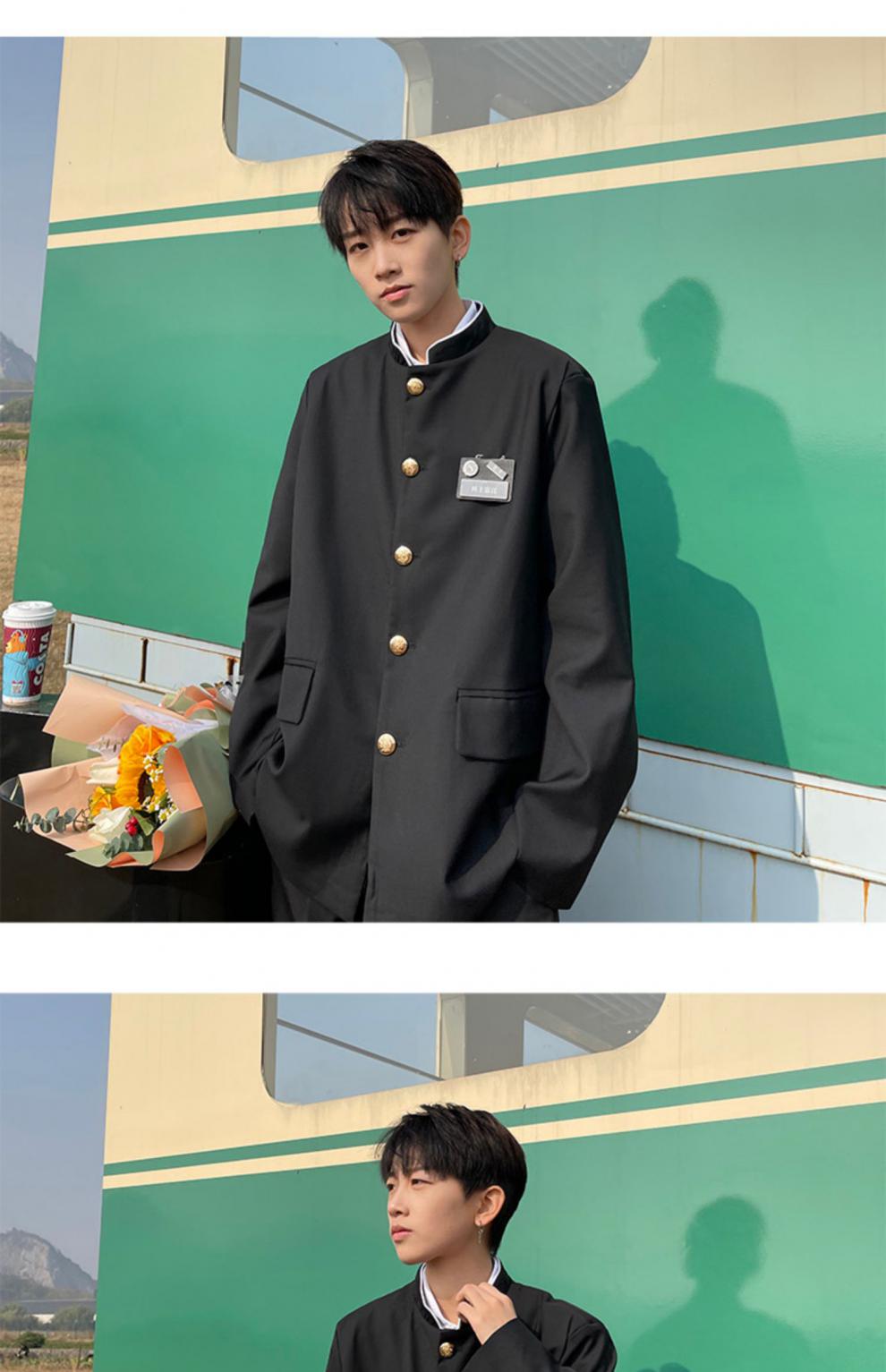 海澜优选 官方品牌国潮 中山装男青年日系学生高中生dk制服校供毕业