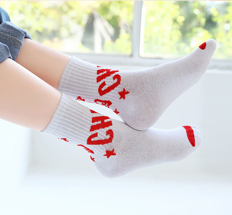 袜小男孩时尚潮袜学生中筒袜小男孩春秋季棉袜适合3-14岁宝宝穿的袜子