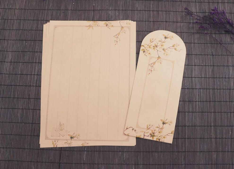 中国风古韵牛皮纸信纸古风书写纸钢笔练字纸学生用纸古风彩色折纸幽尔