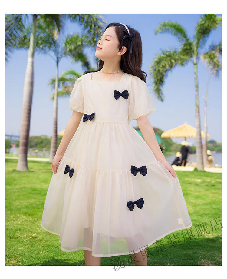 汤灵鼠 女童连衣裙夏装韩版童装女夏季裙子洋气公主裙12岁女孩裙子 9