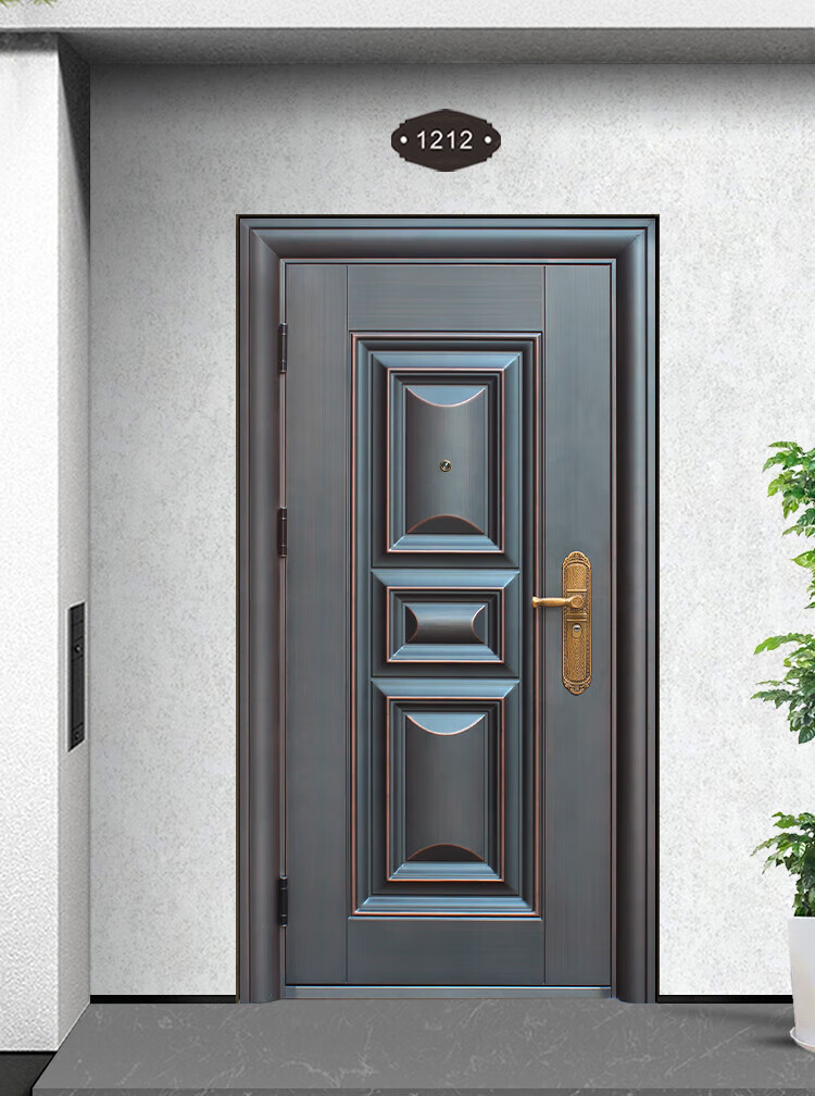 入户门室内合金铜单元出租房进户外钢质工程门的 205*96单门 机械锁