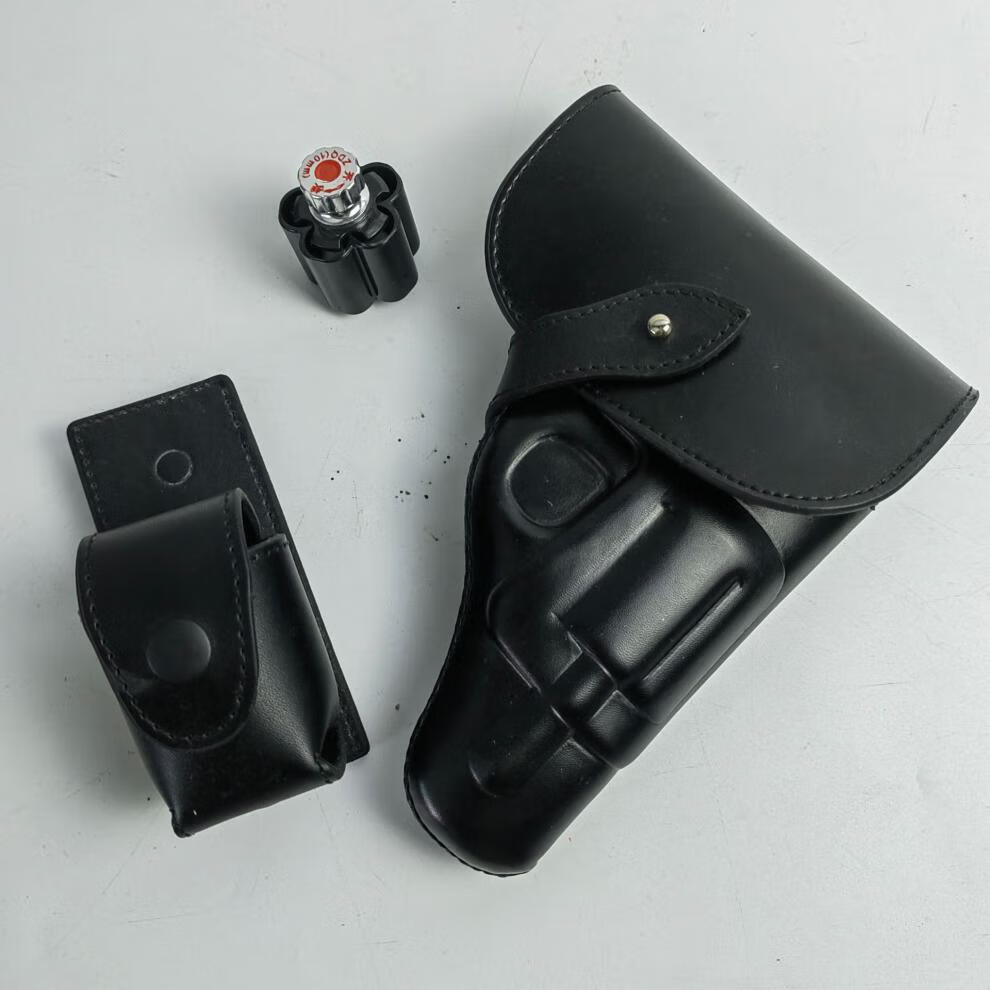 捷天下 9mm10mmzp5小月亮左轮枪套 便衣腰部快拔 皮质 战术05式转轮包