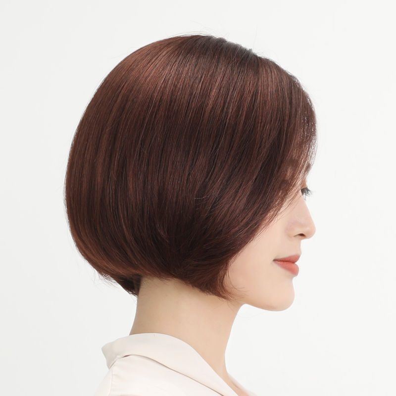 唐妮假发女短发仿真人发丝蓬松修脸波波头中分偏分圆脸短直发全头套