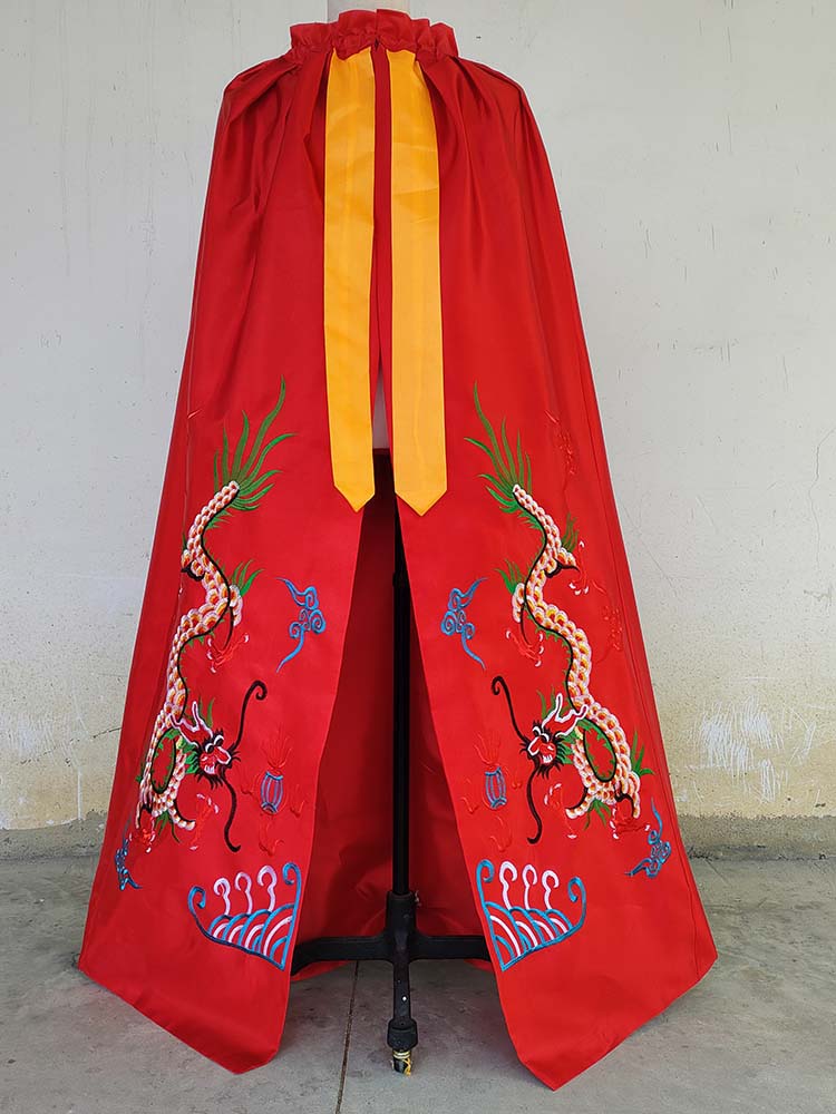 关公双龙神像佛像披风龙袍佛袍斗篷佛堂装饰神明衣服龙袍 黄色 0.