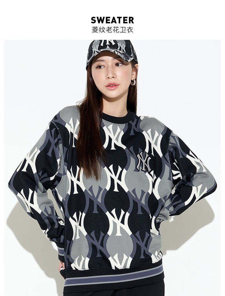 mlb官方 男女圆领保暖卫衣like运动套头宽松情侣22秋冬新款3amty0124