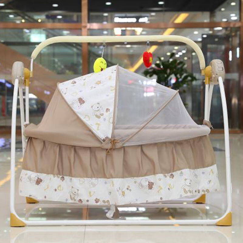 婴儿电动摇床躺椅自动摇篮 手摇款粉色 带安装工具 带拉绳【图片 价格