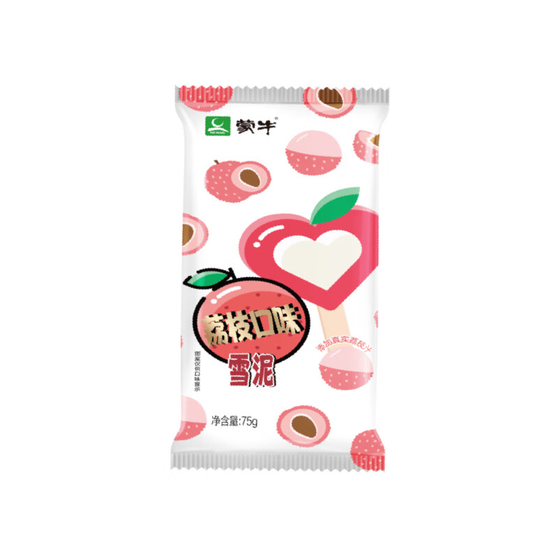 新品冰 荔枝口味雪泥雪糕冰加冰棍水果冰淇淋冷饮75g批整 新品 冰