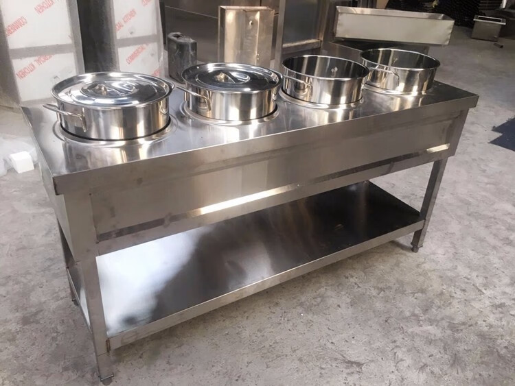 煜尚商用不锈钢保温粥车汤桶车46810桶粥车保温台保温粥台粥快餐车