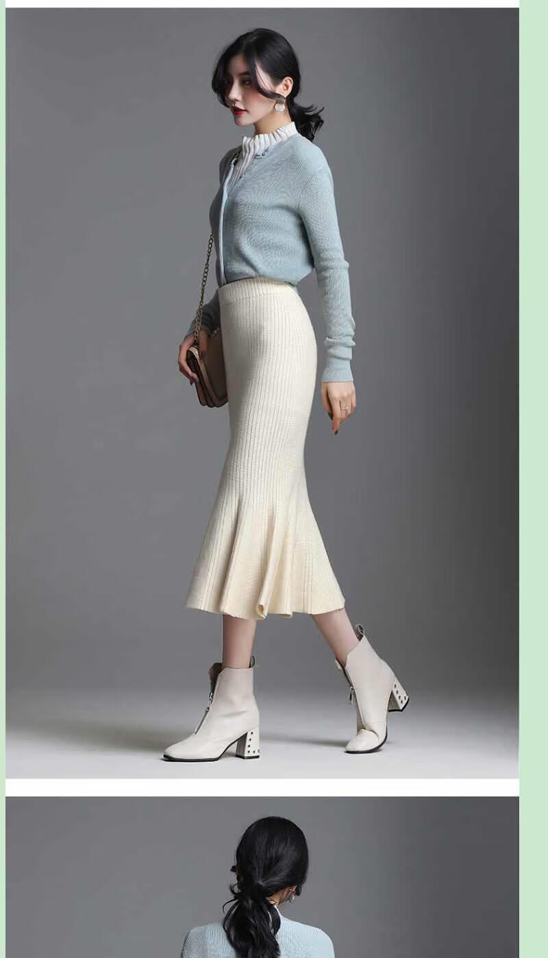 裙半身裙秋冬女百褶高臀裙子中长款显瘦一步裙 黑色 m 75厘米80-95斤