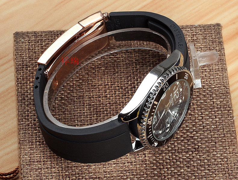 代用劳力日志手表带硅胶鬼王游艇迪通拿绿玻璃黑水鬼绿水鬼橡胶带20mm