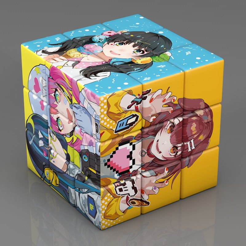 二次元卡通动漫三阶魔方思维训练创意解压玩具 女生高颜值宅男3d魔方