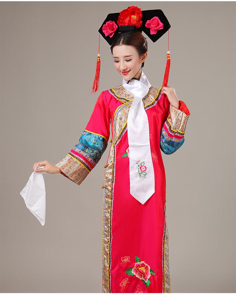 拍戏穿的女汉服装剧场表演连衣裙清朝格格古服饰演出服贵妃宫廷满族旗