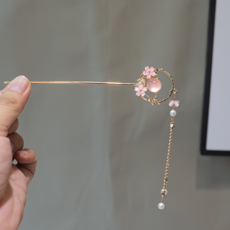 蜜荷 古风汉服簪子女童盘头发发簪儿童古装头饰中国风步摇流苏发钗