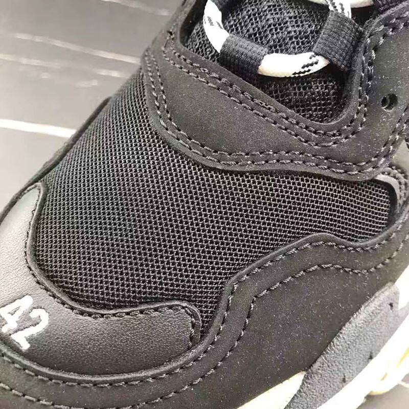 巴黎世家(balenciaga) 时尚新款巴黎圆头系带潮鞋男黑红松糕厚底老爹