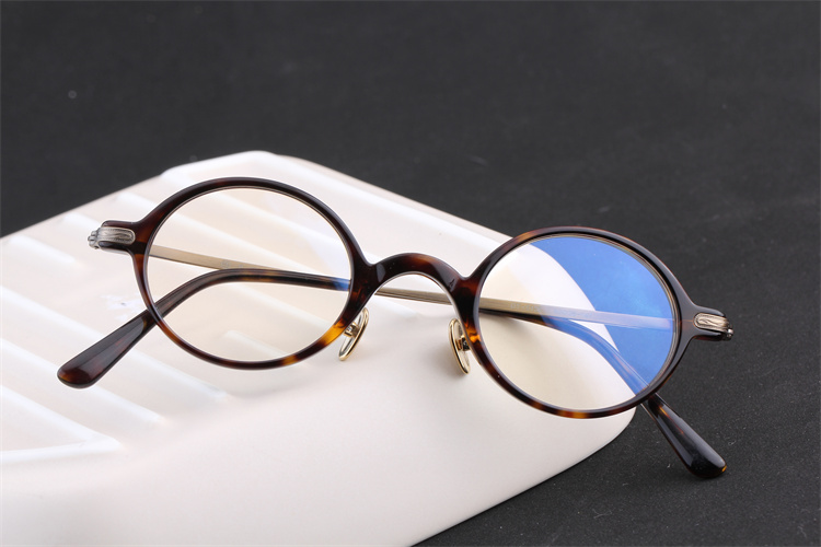 官方精选高档复古板材小圆框眼镜小脸椭圆形镜架女文艺男可配近视蓝光