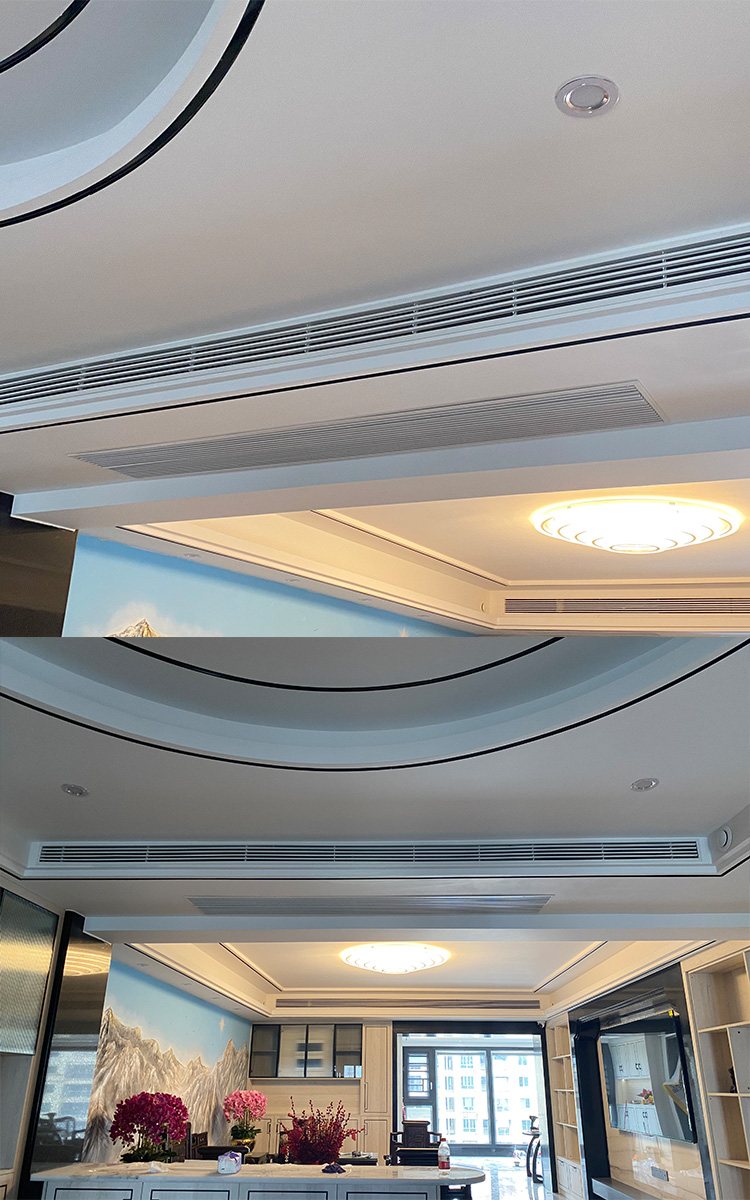 风管机出风口格栅隐形无边石膏板预埋式空调进可调节极窄线性定制