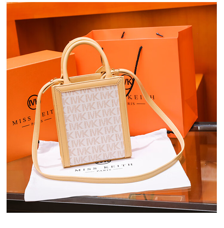 香港代购mk真皮手提大容量托特包印花单肩斜跨包 新款送女生妈妈节日