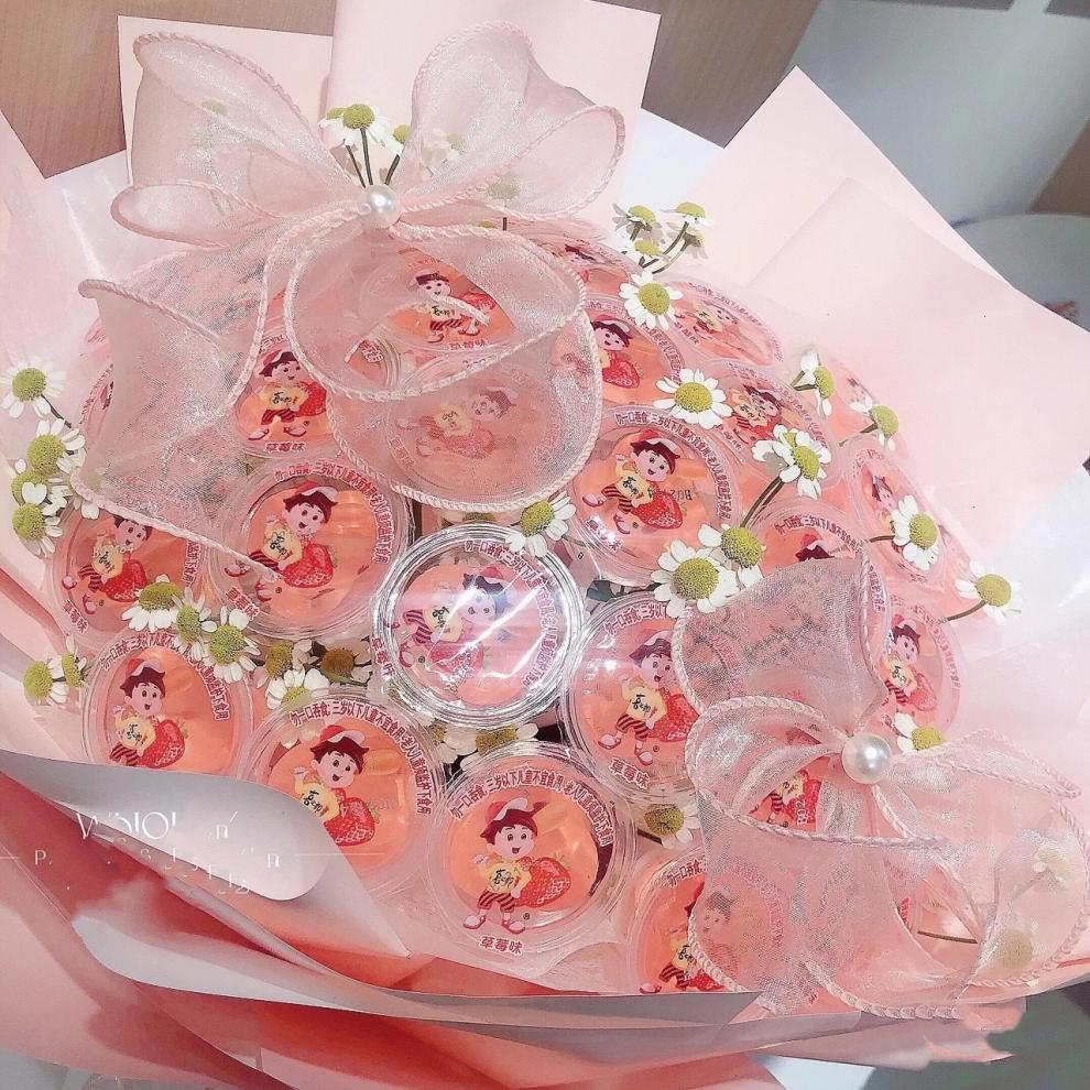 果冻花束diy材料 果冻花束diy材料包六一儿童节零食男女孩520手工小