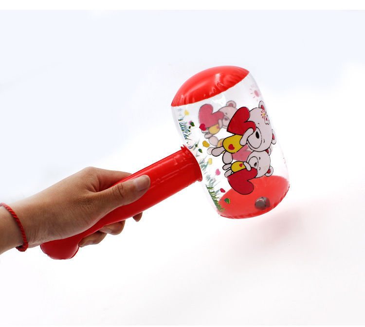 补贴充气锤子小号铃铛锤宝宝可爱儿童玩具大锤子小号卡通铃铛气锤1个