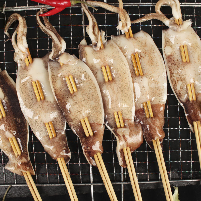 鱿鱼串烧烤专用铁板鱿鱼串深海新鲜鱿鱼串网红同款冷冻鱿鱼串腾旺纳跃