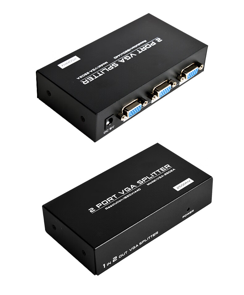 华为huawei通用显示器分屏器一进二出saikang分配器vga一分二分屏器