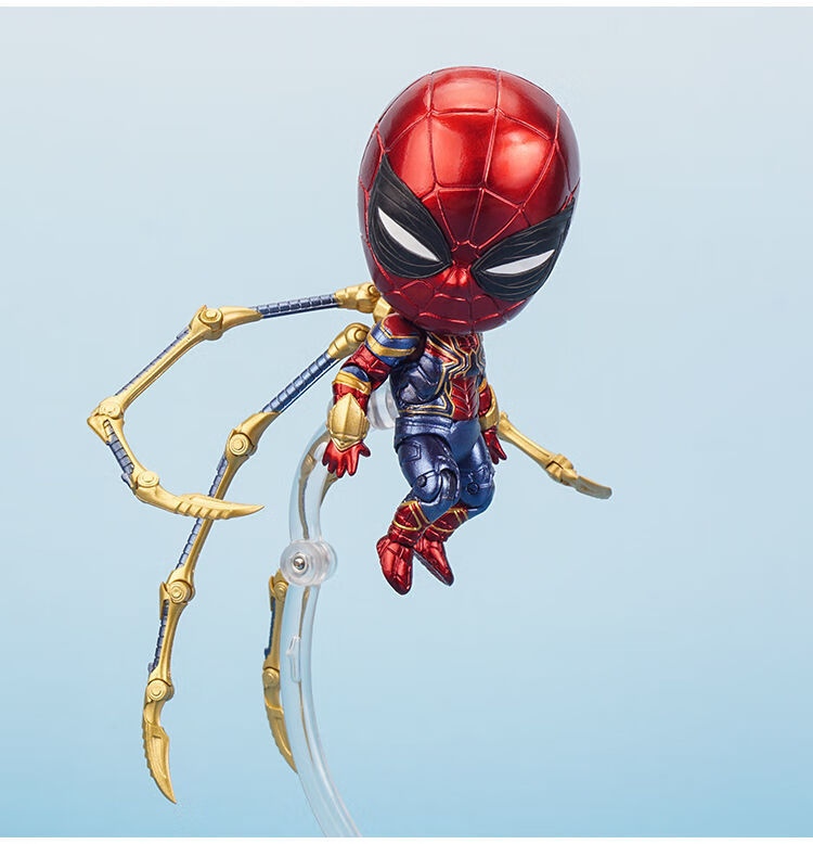 漫威手办q版 gsc黏土人可动人偶复仇者联盟1037#钢铁蜘蛛侠手办模型