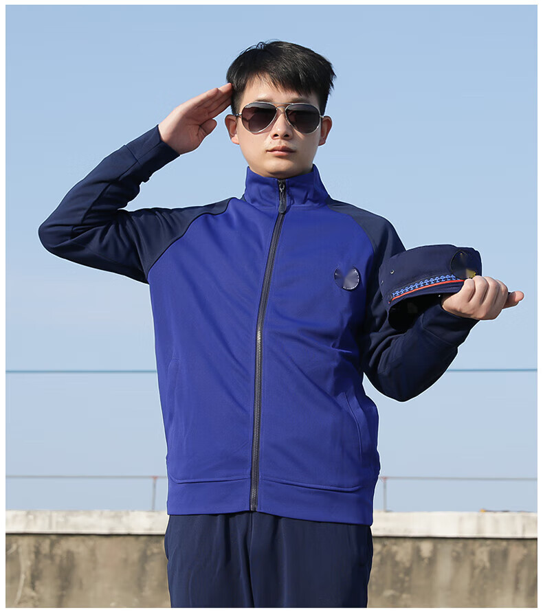 盾郎春秋消防体能服长袖套装火焰蓝体能服春季训练服运动服速干服