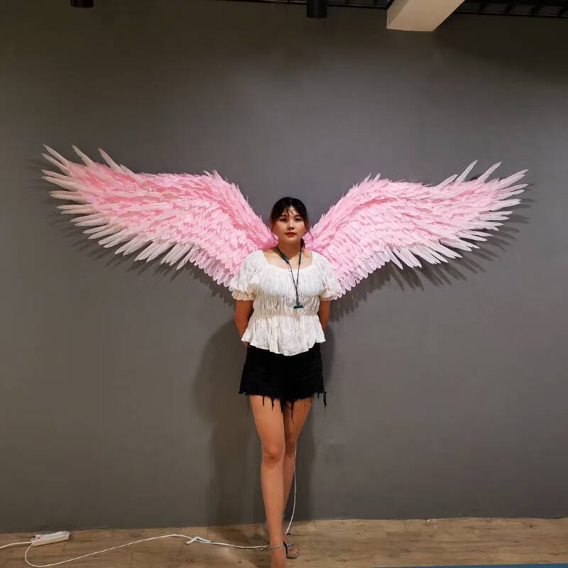 失恋博物馆创意抖音网红橱窗拍照表白墙超大羽毛装饰天使翅膀道具