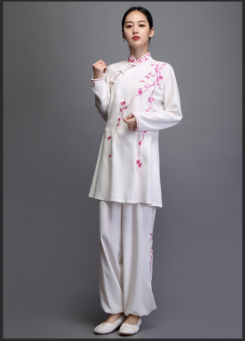 言一太极服女飘逸春秋棉麻2019新款太极拳练功服比赛表演服中国风