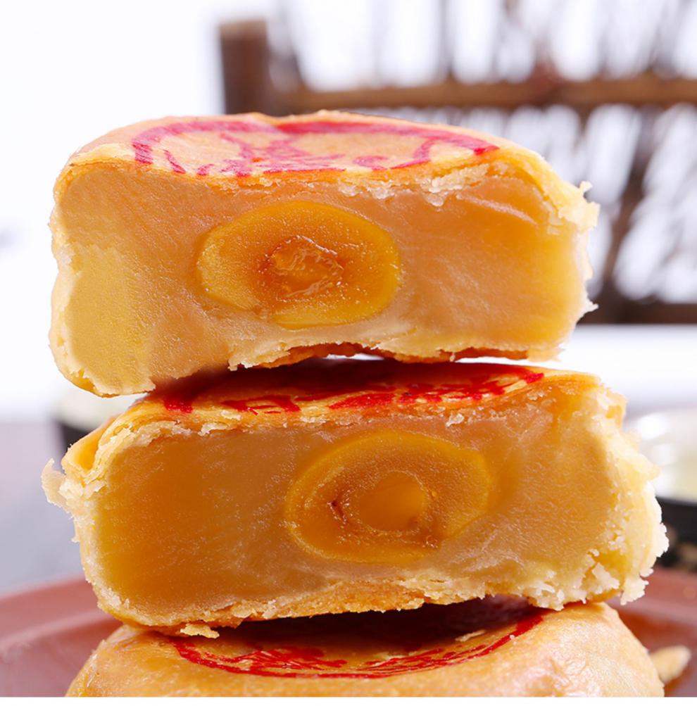 潮汕捞饼蛋黄月饼 乌豆沙 中秋潮式手工酥皮月饼广东零食潮州特产