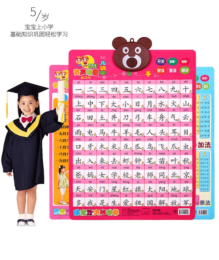 儿童有声挂图水晶立体凹凸 乖宝宝早教认知卡玩具 幼儿发声看图识字卡