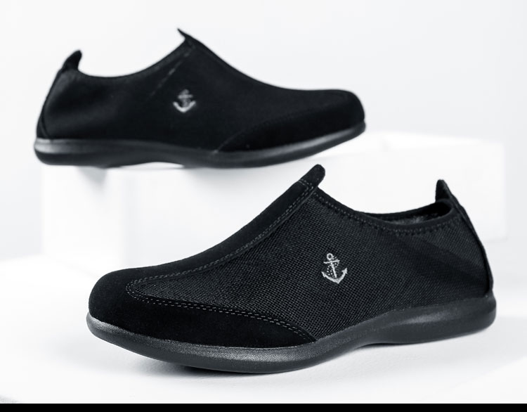3539潜艇长航布鞋透气防臭布鞋夏季轻便黑色网面鞋男品质定制款 黑色