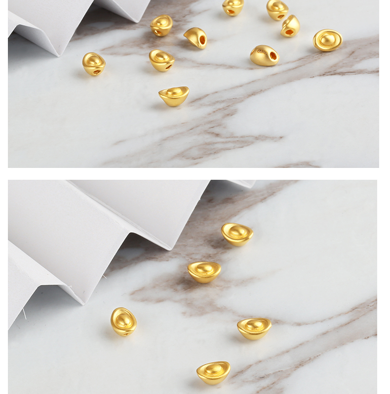 黄金元宝转运珠足金999串珠3d硬金diy散珠足金珠宝首饰男女款 【黄金