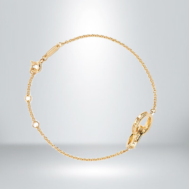 蒂芙尼tiffanyco女士18k金手链co1837系列双环扣手链一环牵一环永远不