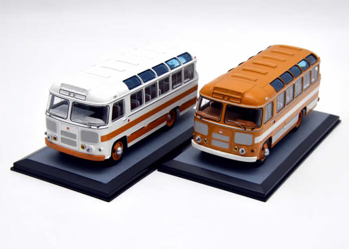 1968年俄罗斯巴士 672 公交车 客车 classic bus1:43汽车模型 桔色