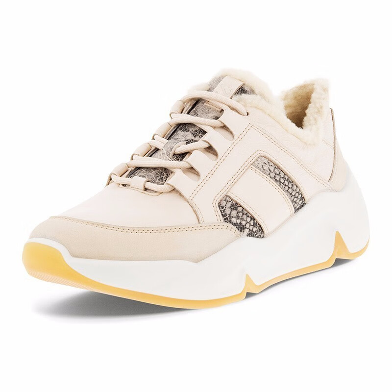 ecco爱步女鞋秋冬新款保暖加绒厚底老爹鞋休闲鞋 潮趣203223香港仓